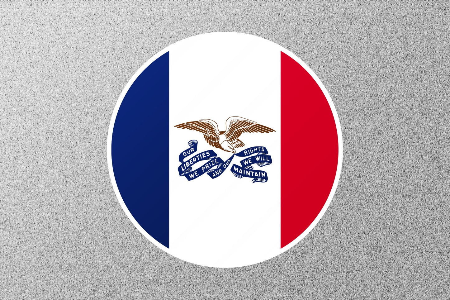Wholesale Iowa State Flag Circle Sticker