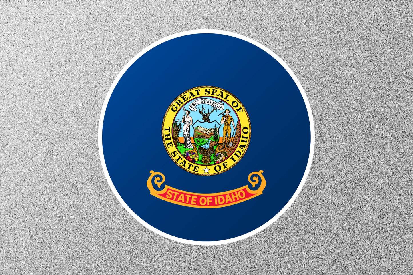 Wholesale Idaho State Flag Circle Sticker