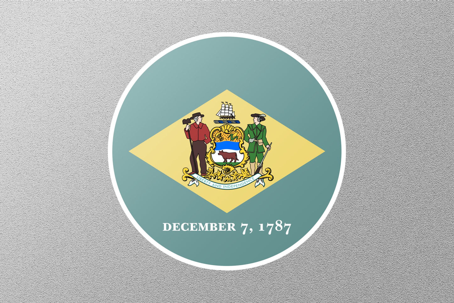 Wholesale Delaware State Flag Circle Sticker
