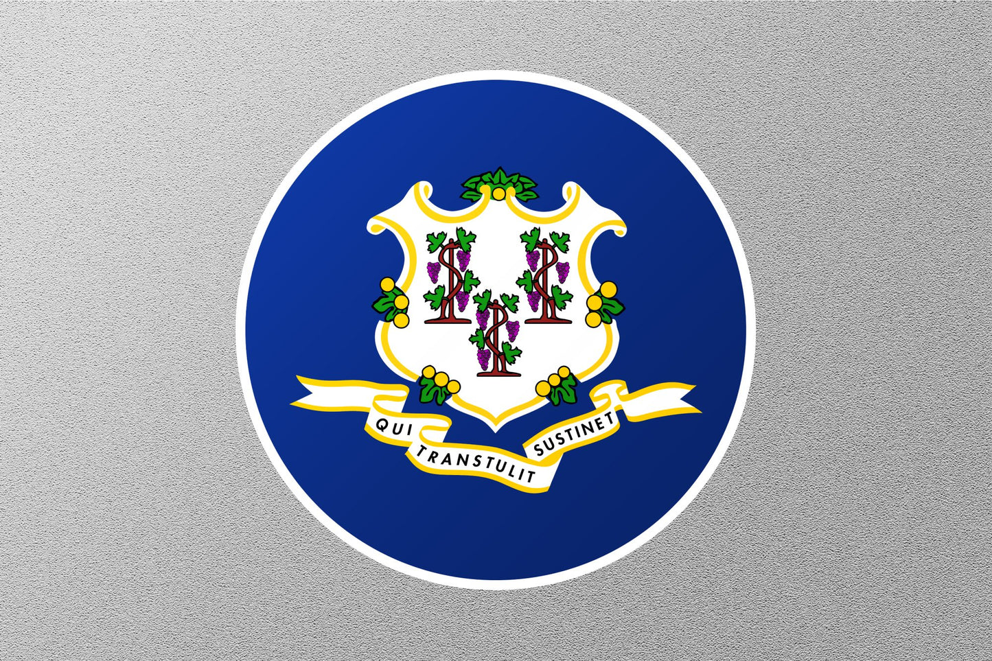 Wholesale Connecticut State Flag Circle Sticker