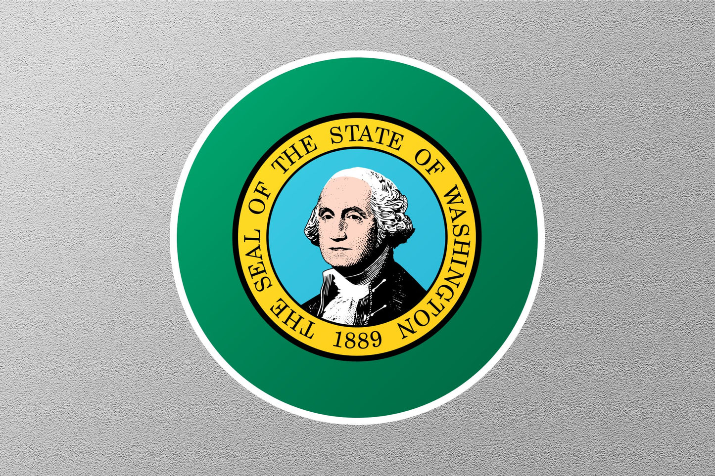Wholesale Washington State Flag Circle Sticker