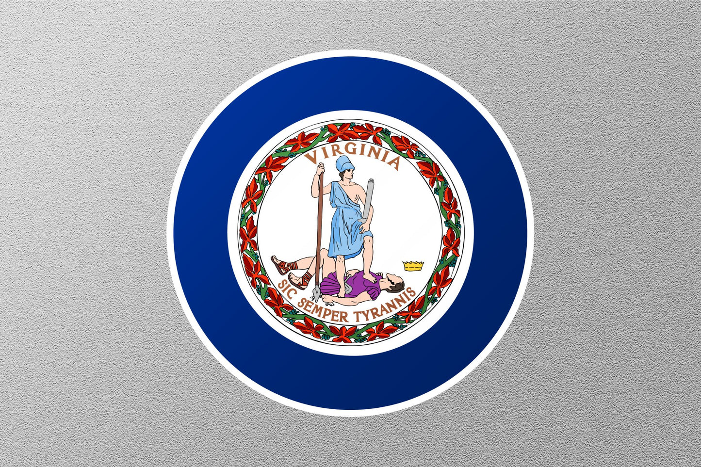 Wholesale Virginia State Flag Circle Sticker