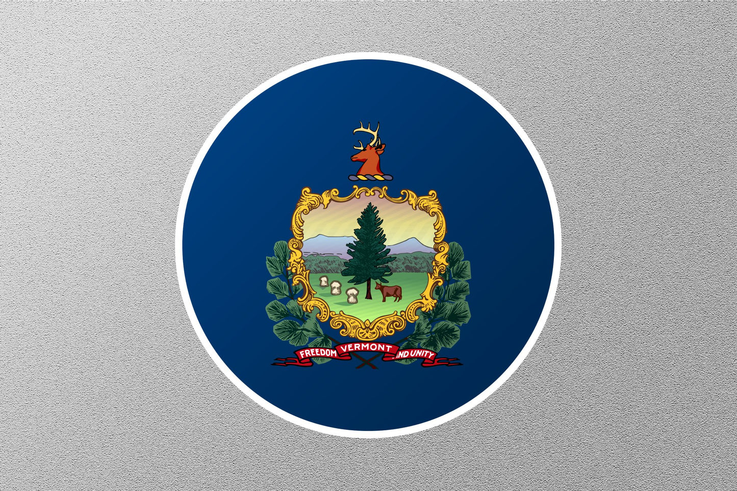 Wholesale Vermont State Flag Circle Sticker