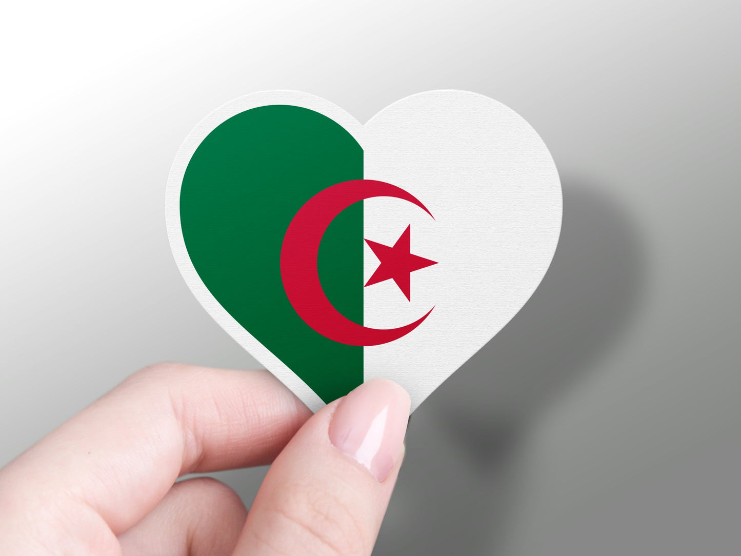 Wholesale Algeria Heart Flag Sticker