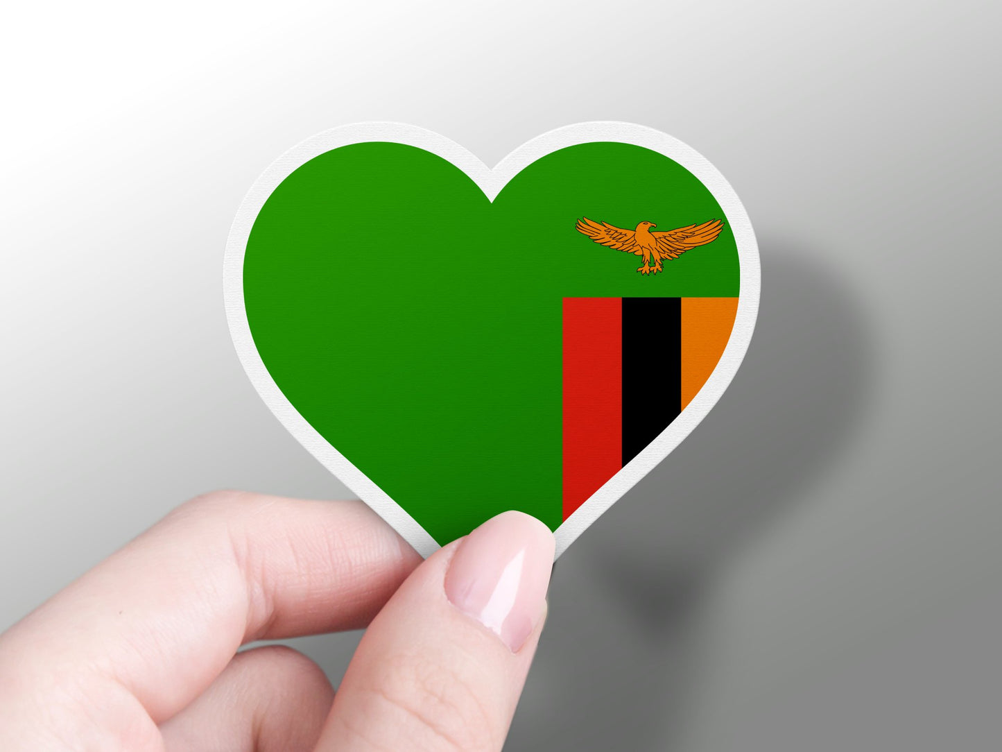 Wholesale Zambia Heart Flag Sticker