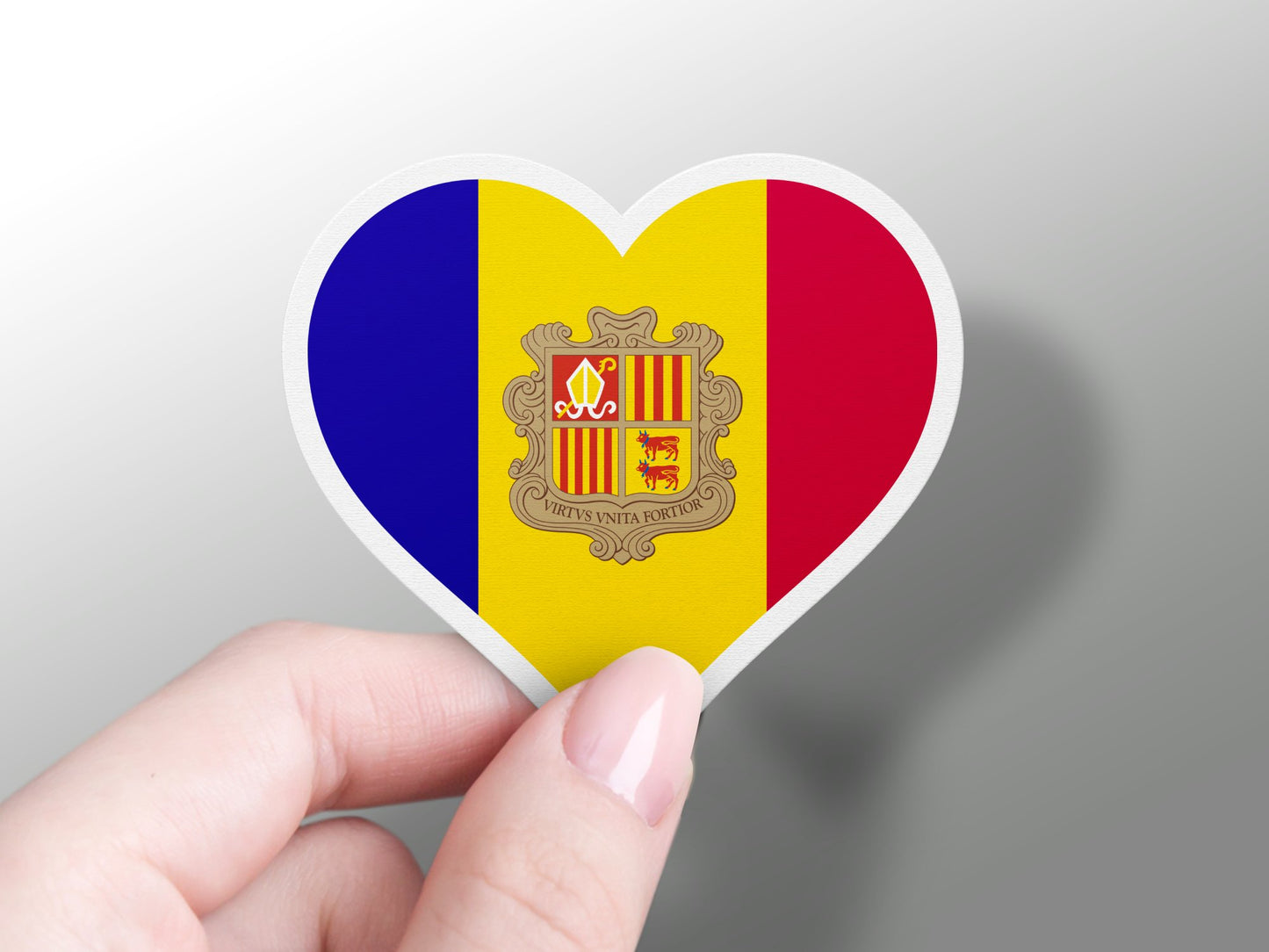 Wholesale Andorra Heart Flag Sticker