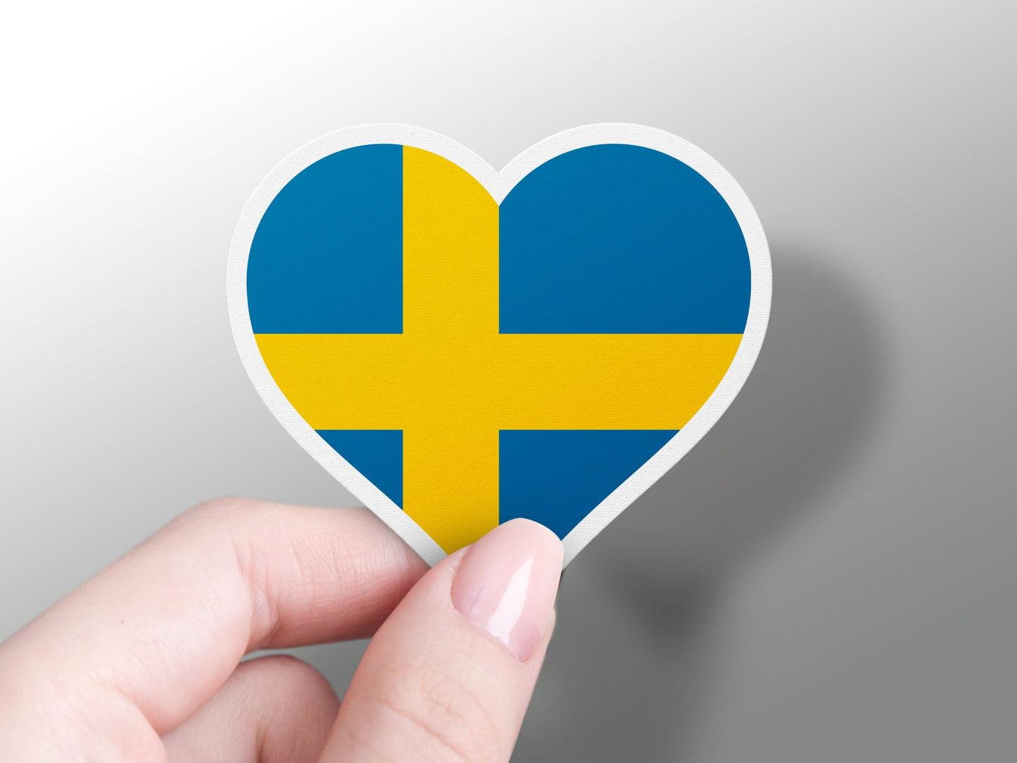Wholesale Sweden Heart Flag Sticker