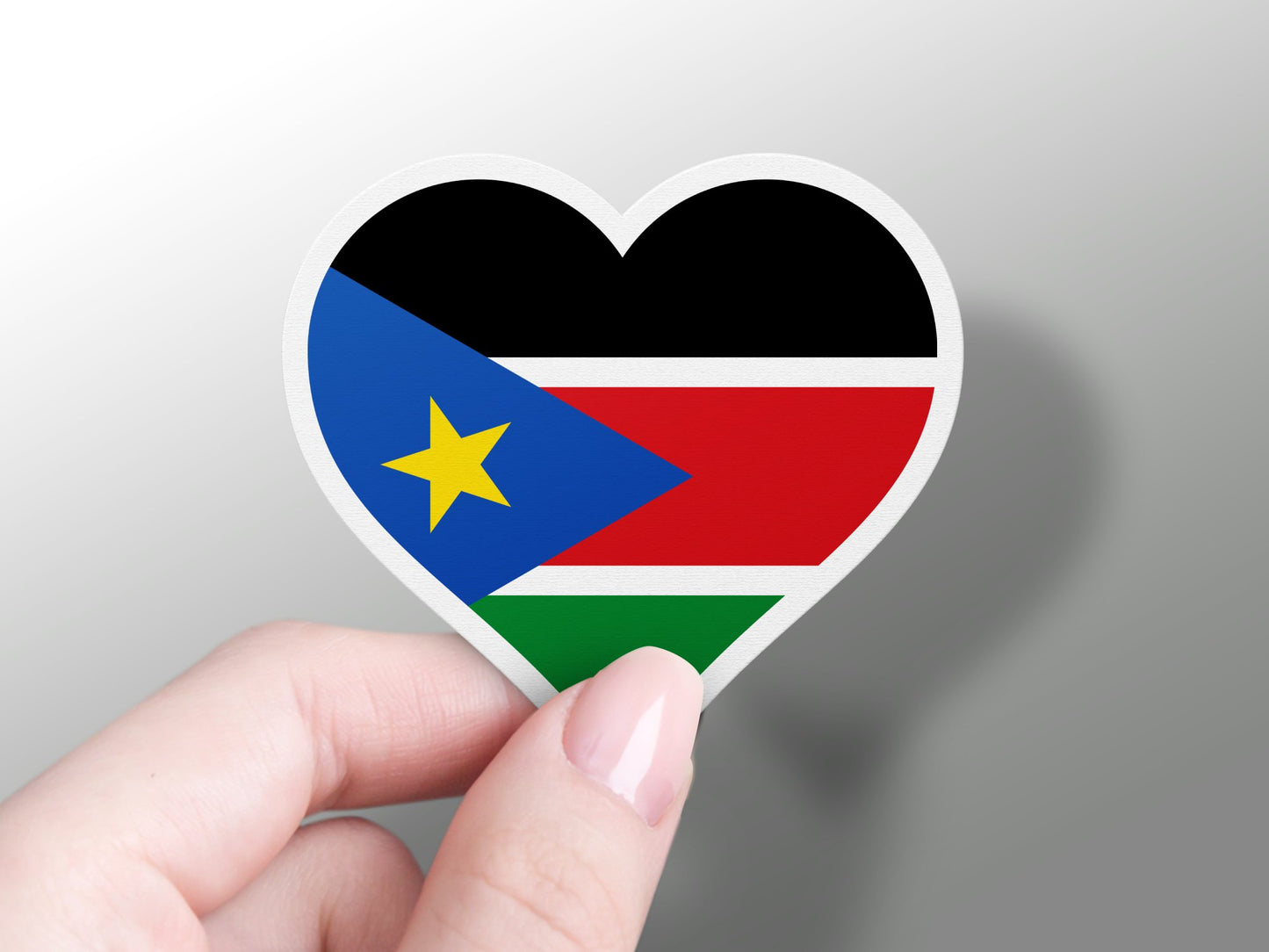 Wholesale South Sudan Heart Flag Sticker