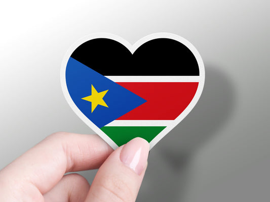 Wholesale South Sudan Heart Flag Sticker