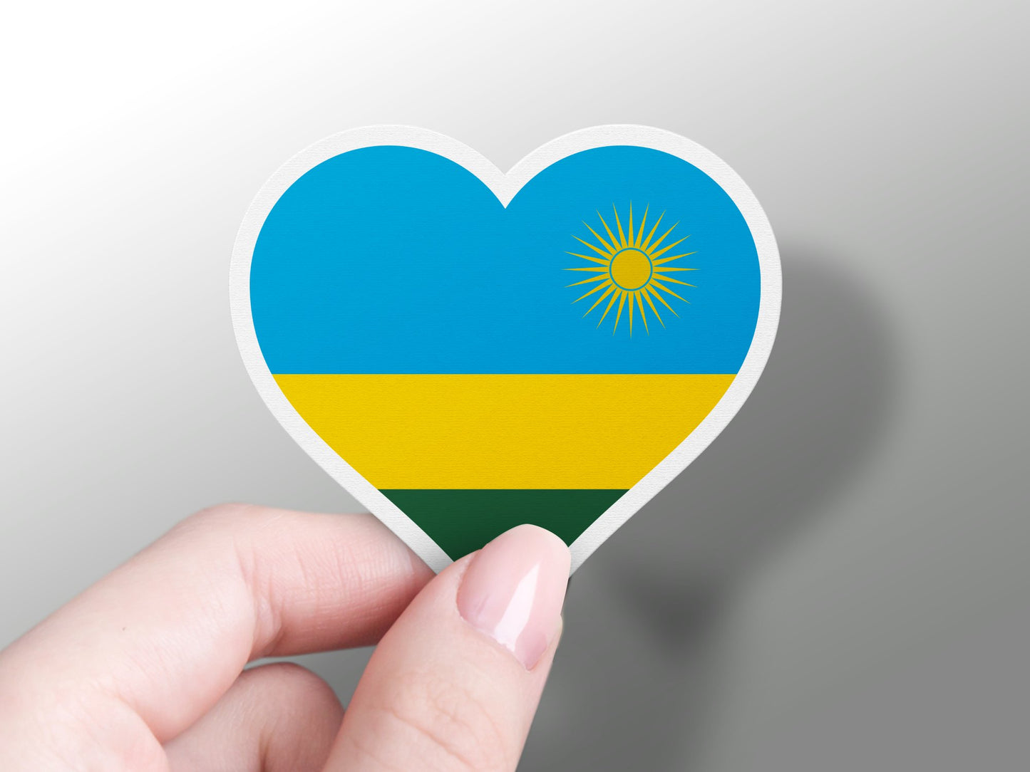 Wholesale Rwanda Heart Flag Sticker