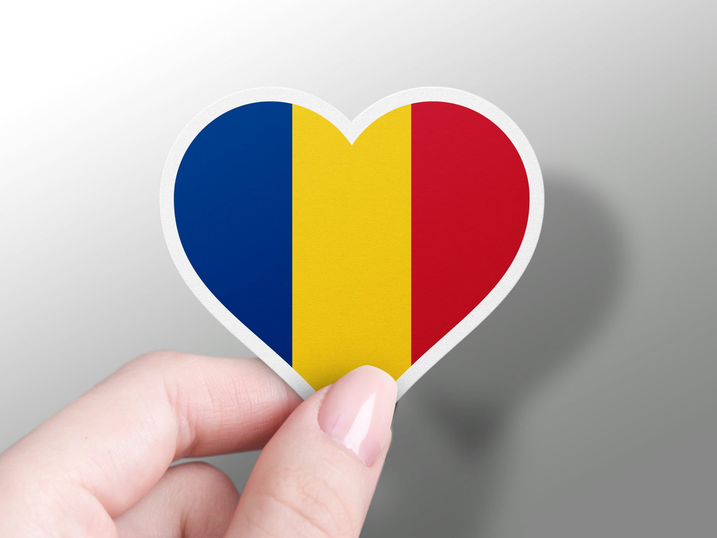 Wholesale Romania Heart Flag Sticker