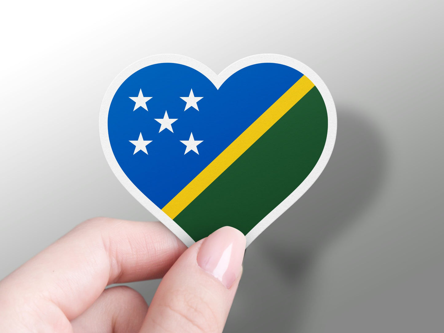 Wholesale Solomon Islands Heart Flag Sticker