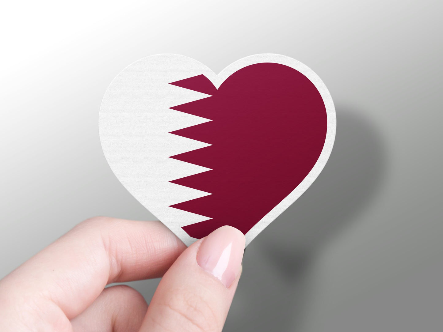 Wholesale Qatar Heart Flag Sticker