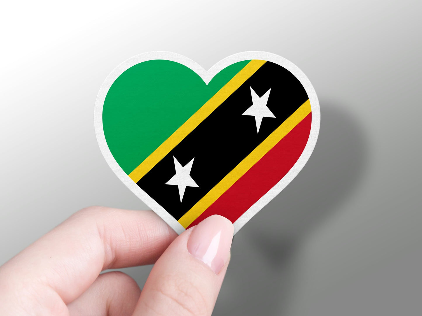 Wholesale Saint Kitts and Nevis Heart Flag Sticker