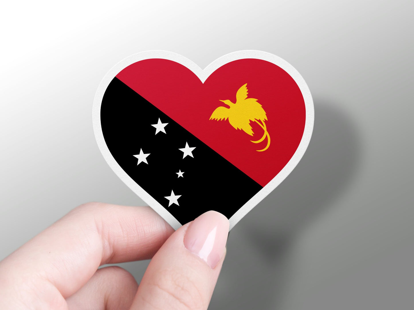Wholesale Papua New Guinea Heart Flag Sticker