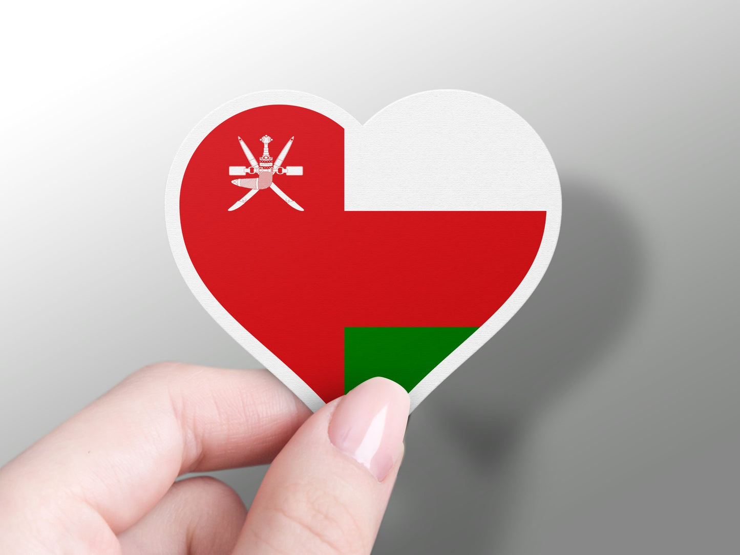 Wholesale Oman Heart Flag Sticker