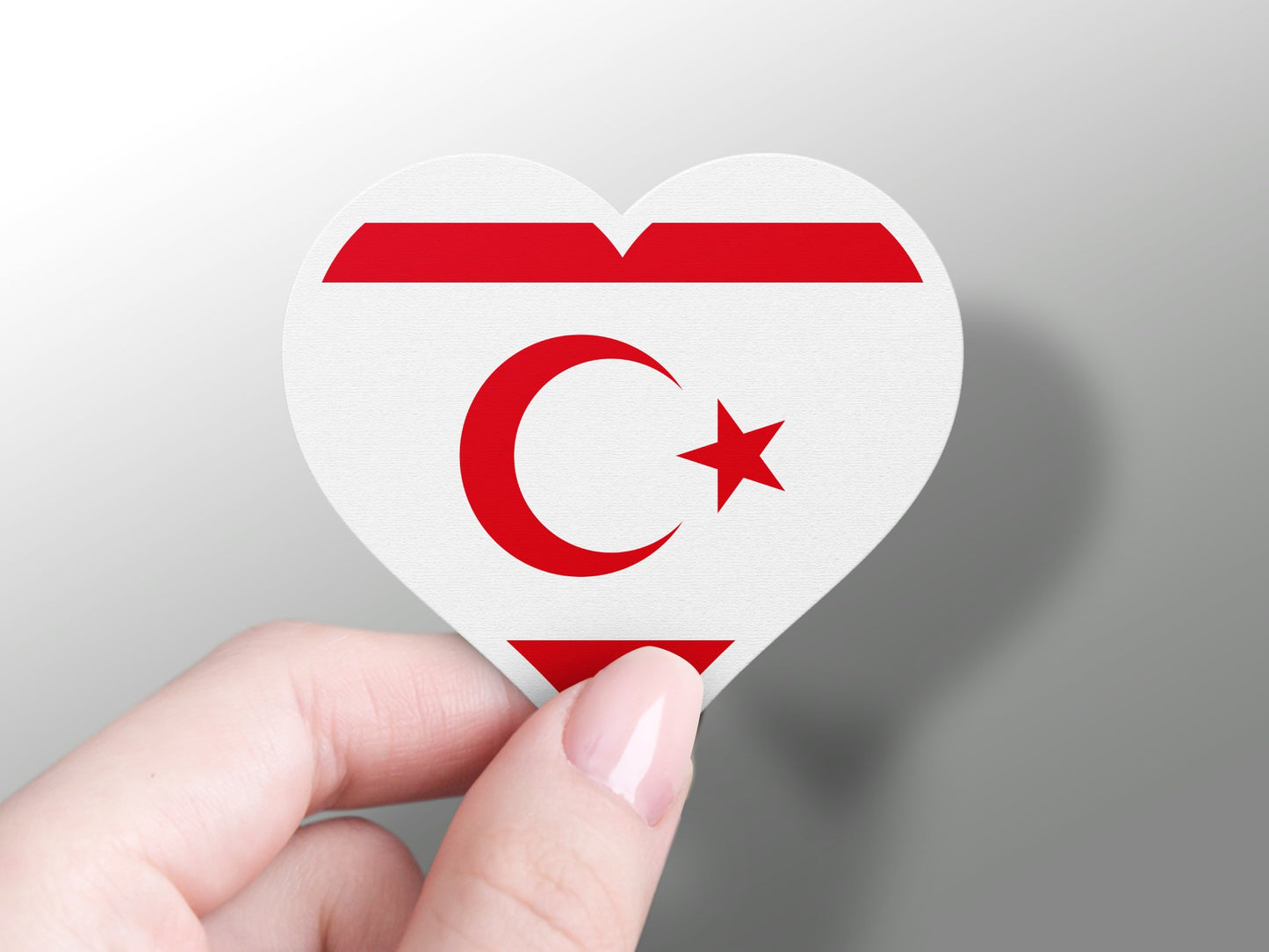 Wholesale Northern Cyprus Heart Flag Sticker