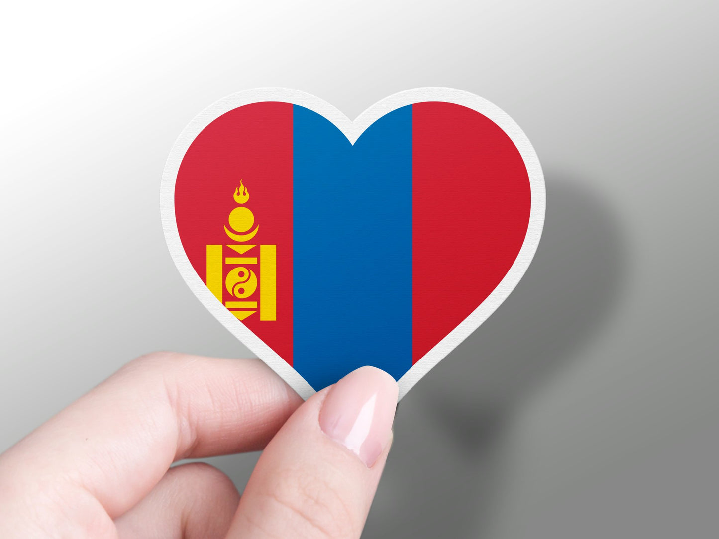 Wholesale Mongolia Heart Flag Sticker