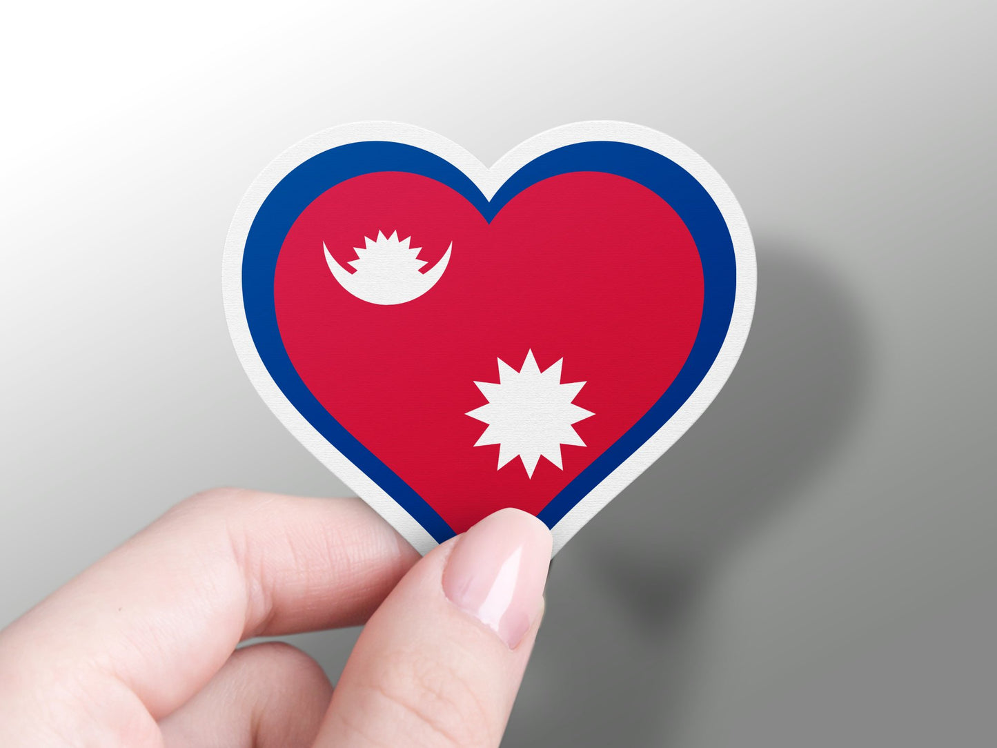 Wholesale Nepal Heart Flag Sticker