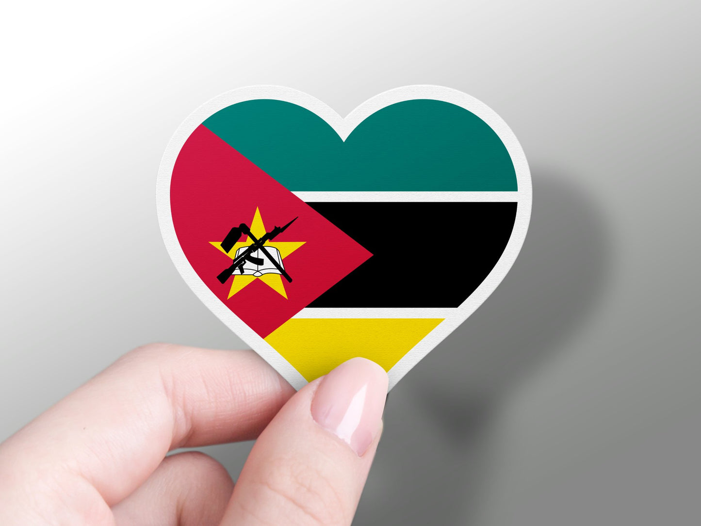 Wholesale Mozambique Heart Flag Sticker