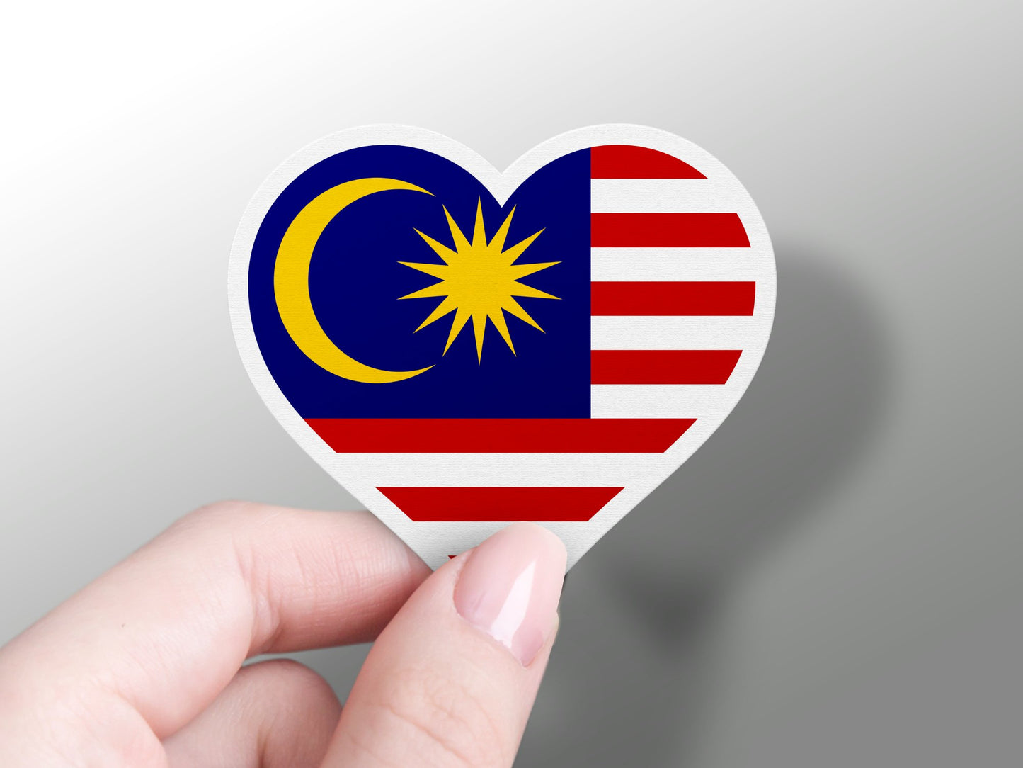 Wholesale Malaysia Heart Flag Sticker