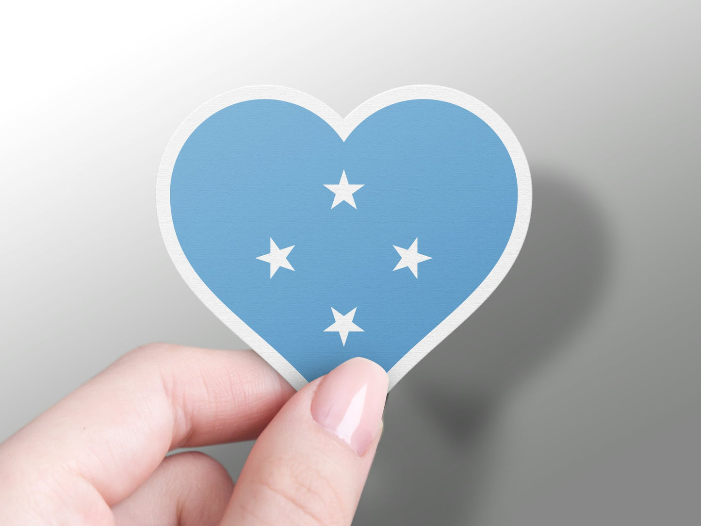 Wholesale Federated States of Micronesia Heart Flag Sticker