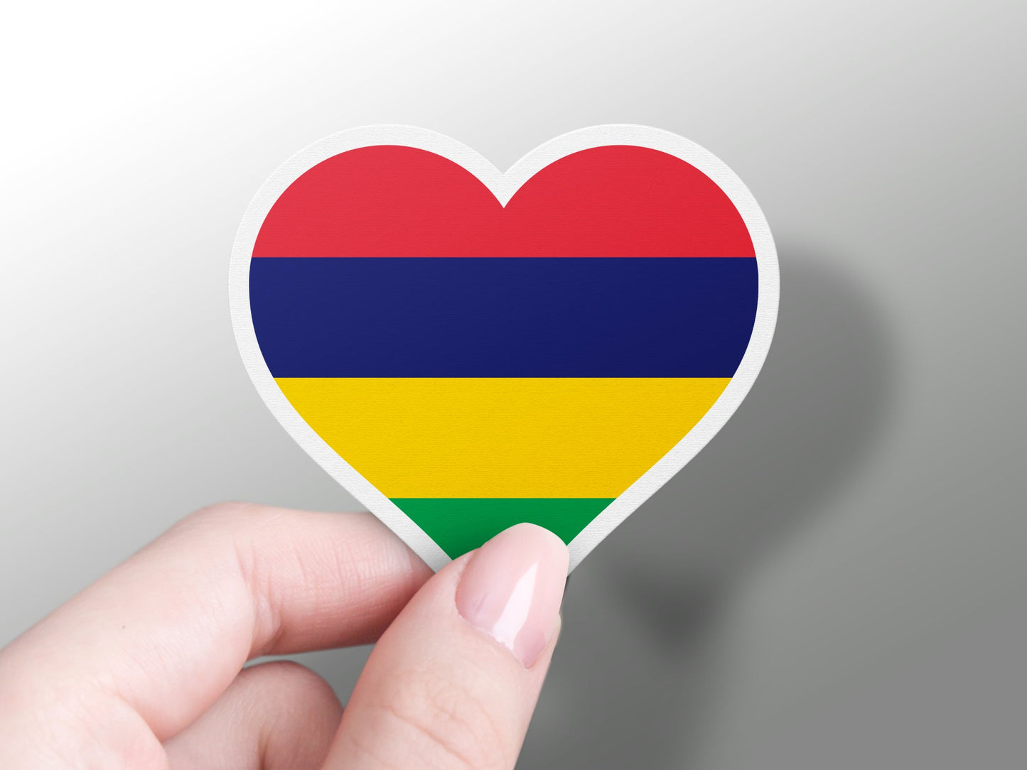 Wholesale Mauritius Heart Flag Sticker