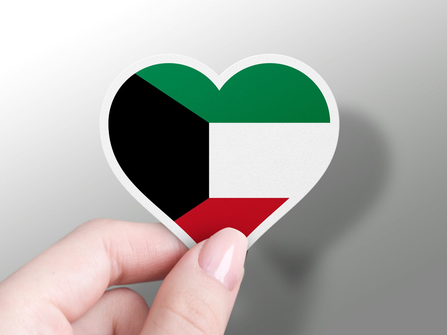 Wholesale Kuwait Heart Flag Sticker