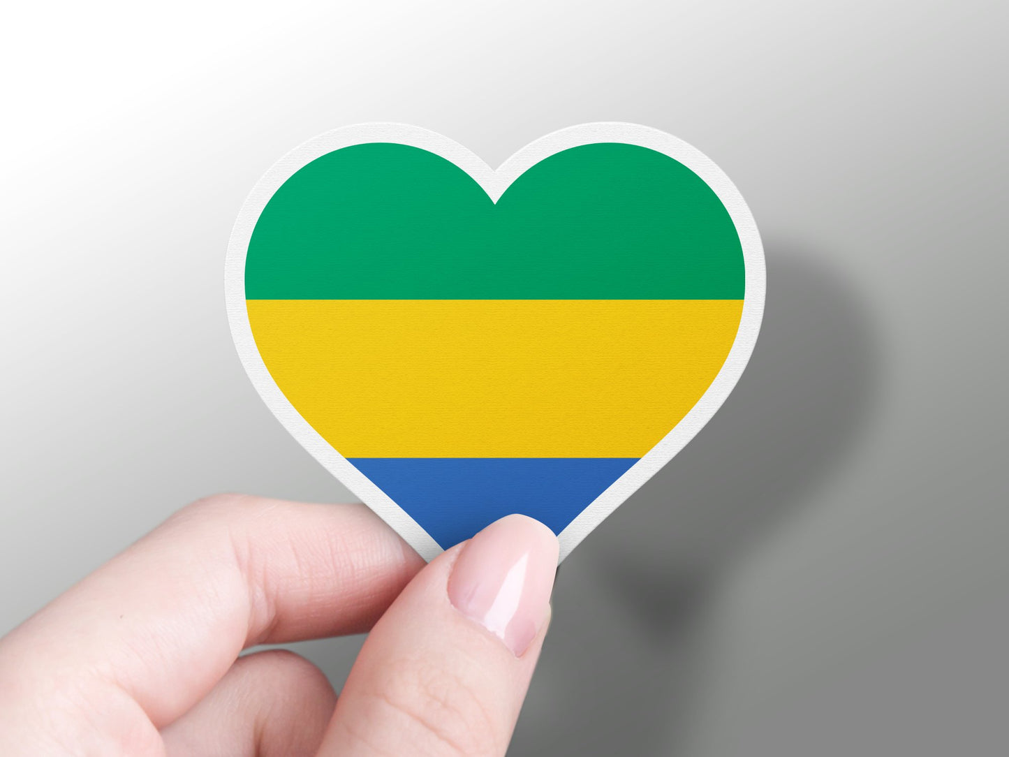 Wholesale Gabon Heart Flag Sticker