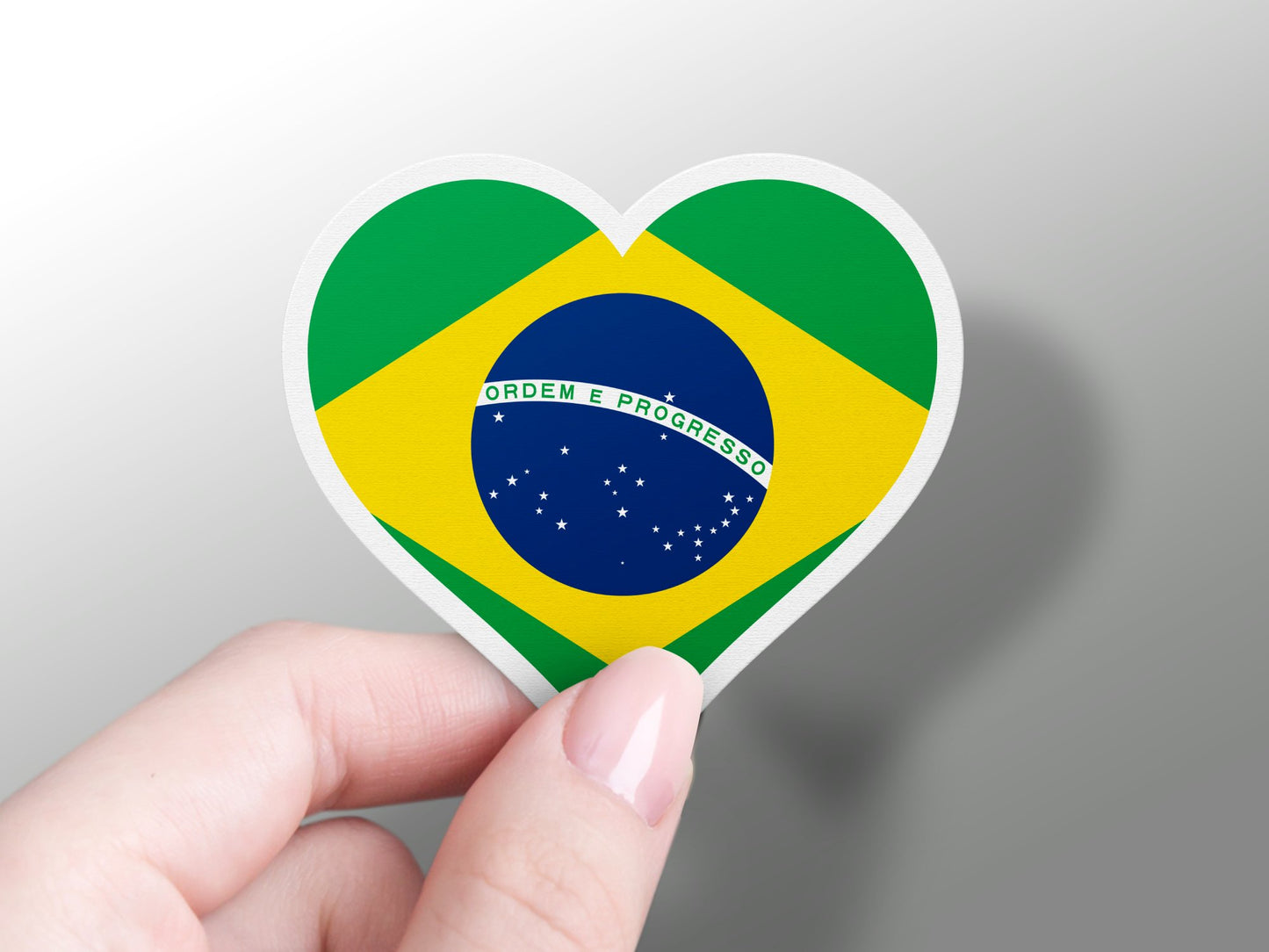 Wholesale Heart Brazil Flag Sticker