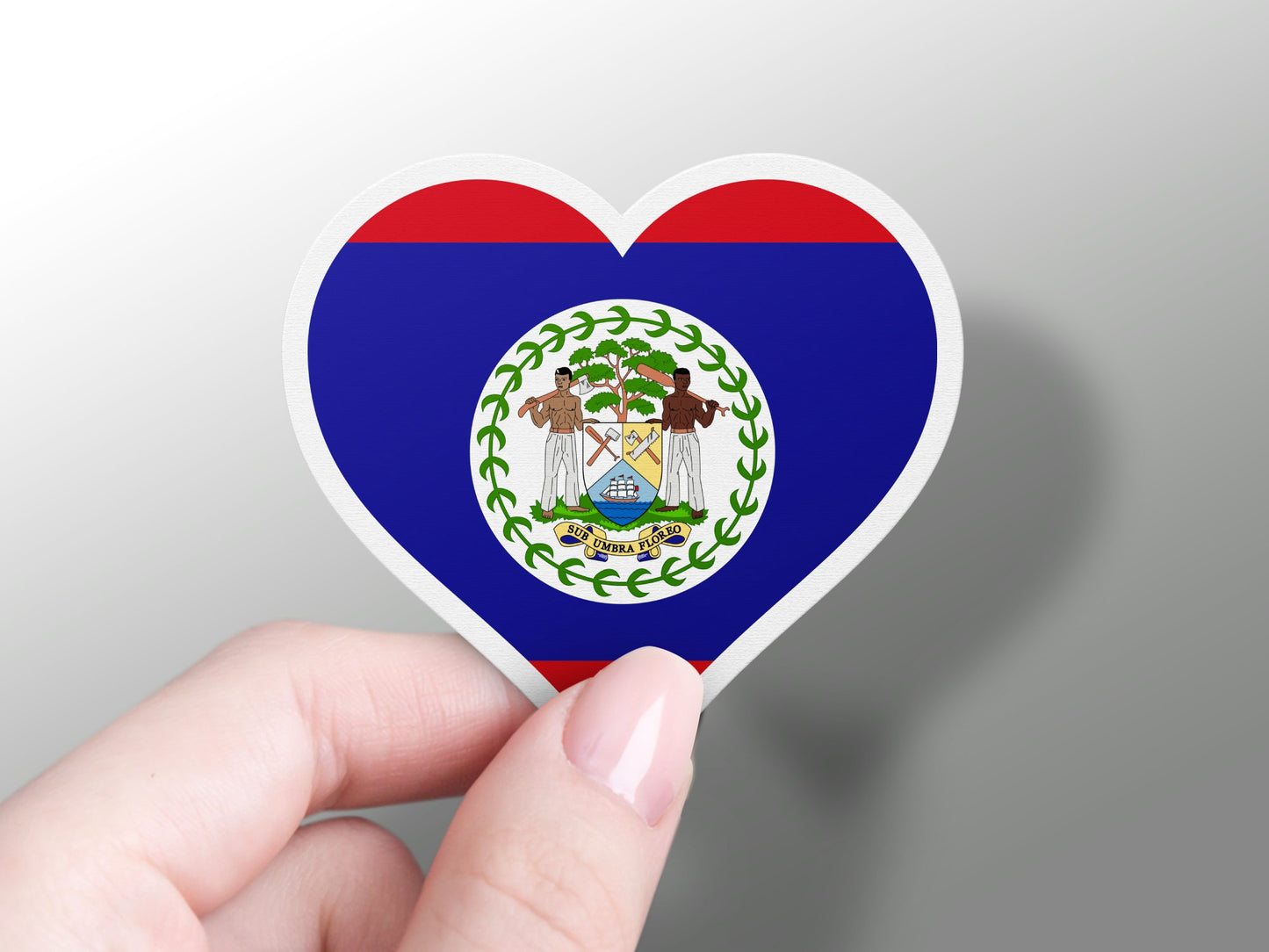 Wholesale Heart Belize Flag Sticker
