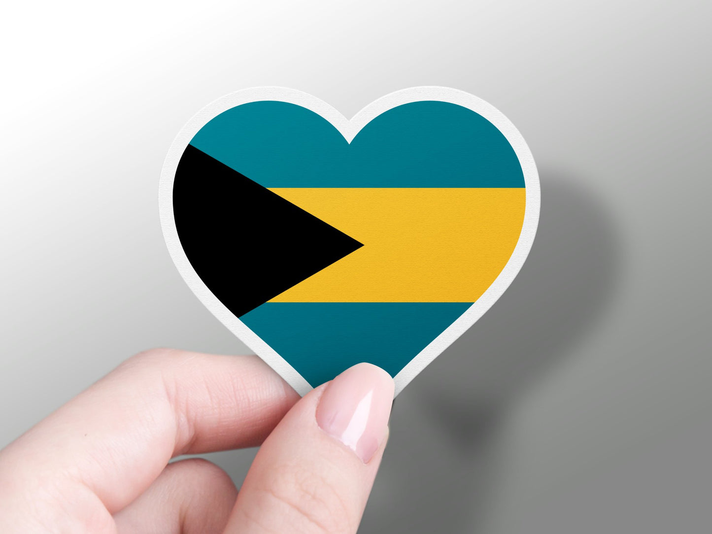 Wholesale Heart Bahamas Flag Sticker