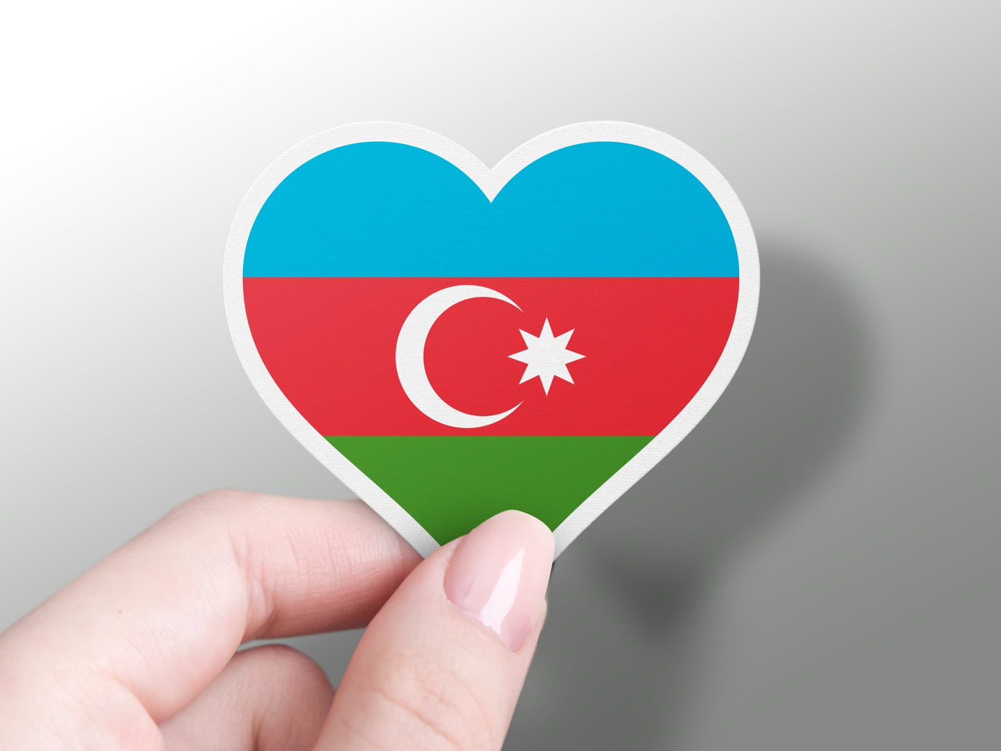 Wholesale Heart Azerbaijan Flag Sticker