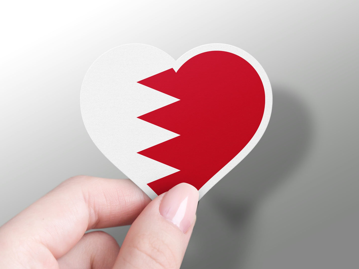 Wholesale Heart Bahrain Flag Sticker