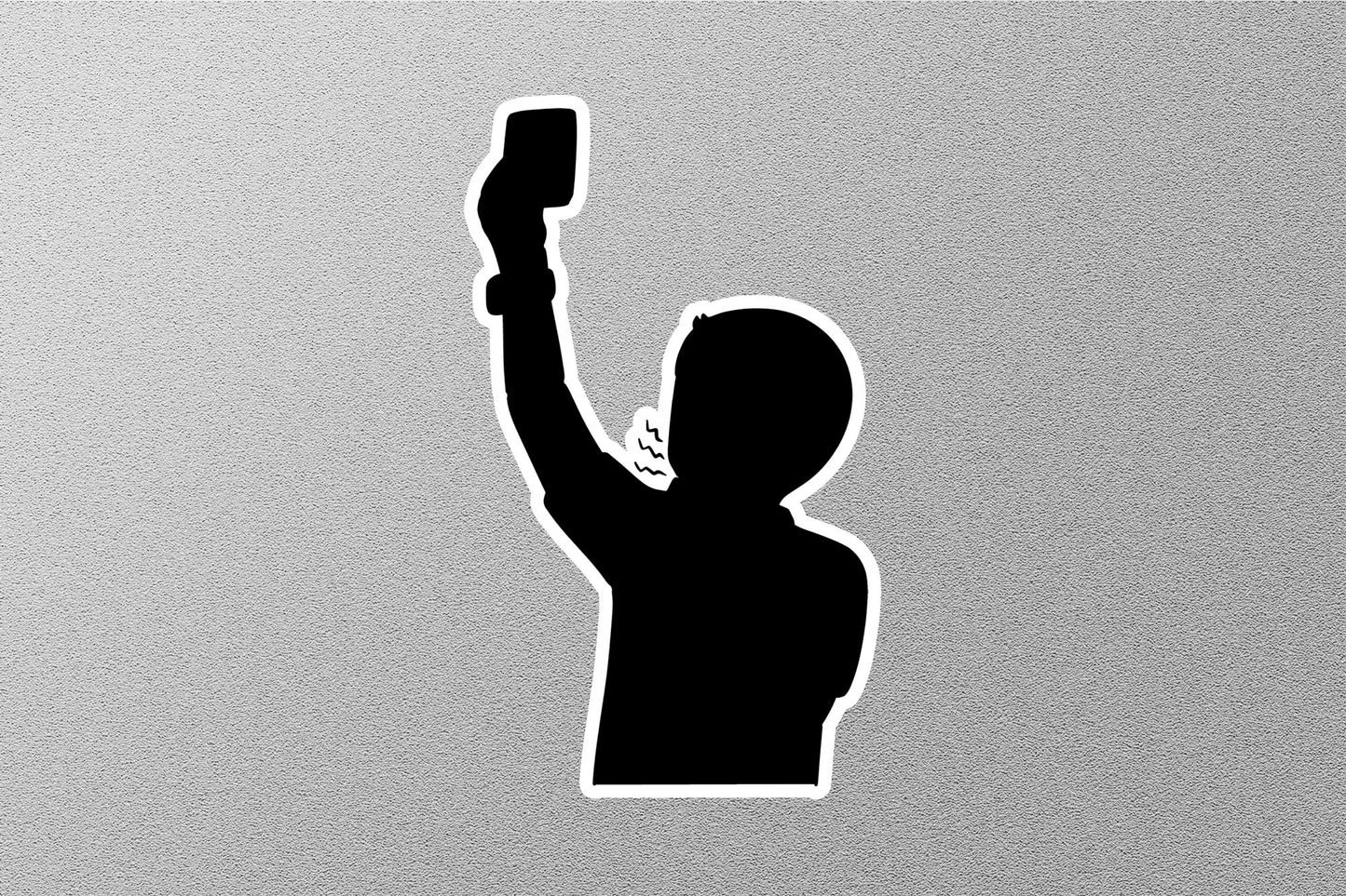 Shadow Of A Person Using A Phone Sticker
