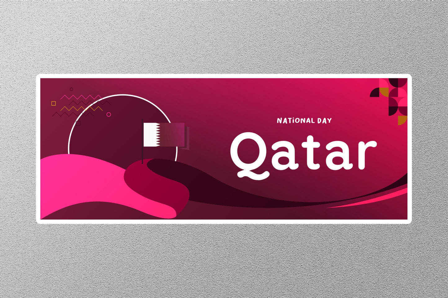 Wholesale Qatar Flag Travel Sticker
