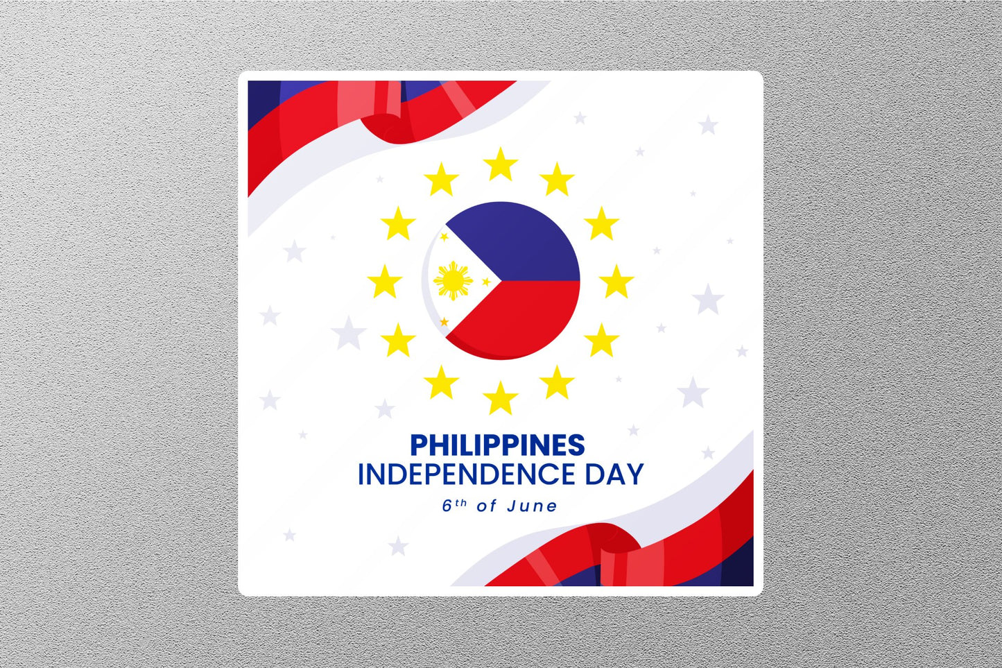 Wholesale 6 June Philippines Independence Day Travel Sticker