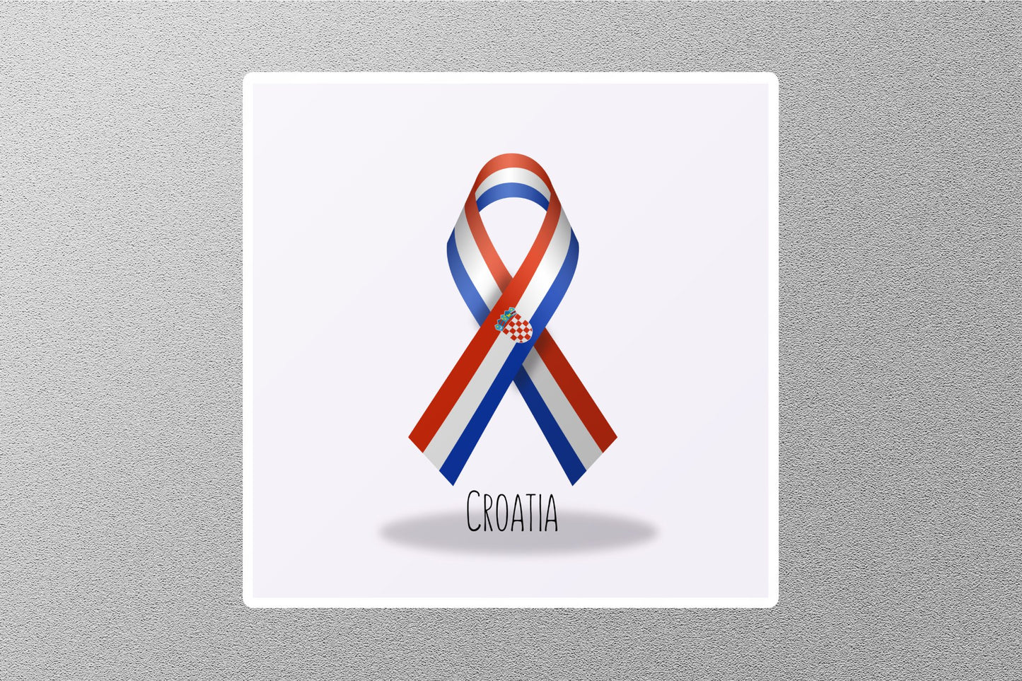 Wholesale Croatia Flag Ribbon Travel Sticker