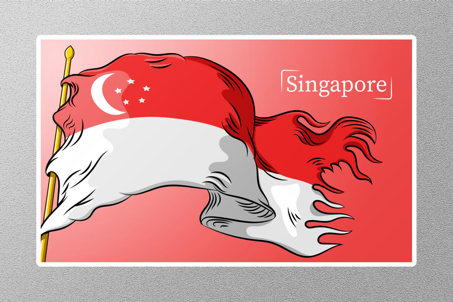Wholesale Singapore Flag 5 Travel Sticker