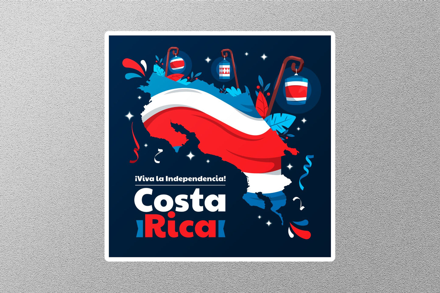 Wholesale Coast Rica Flag Travel Sticker