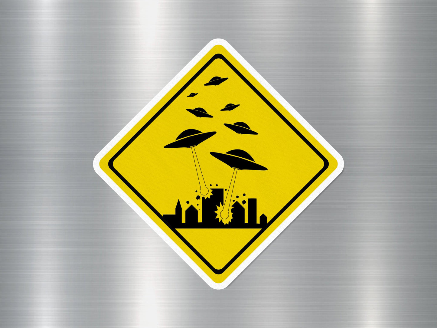 Wholesale UFO Abducts Human Funny Sign Sticker
