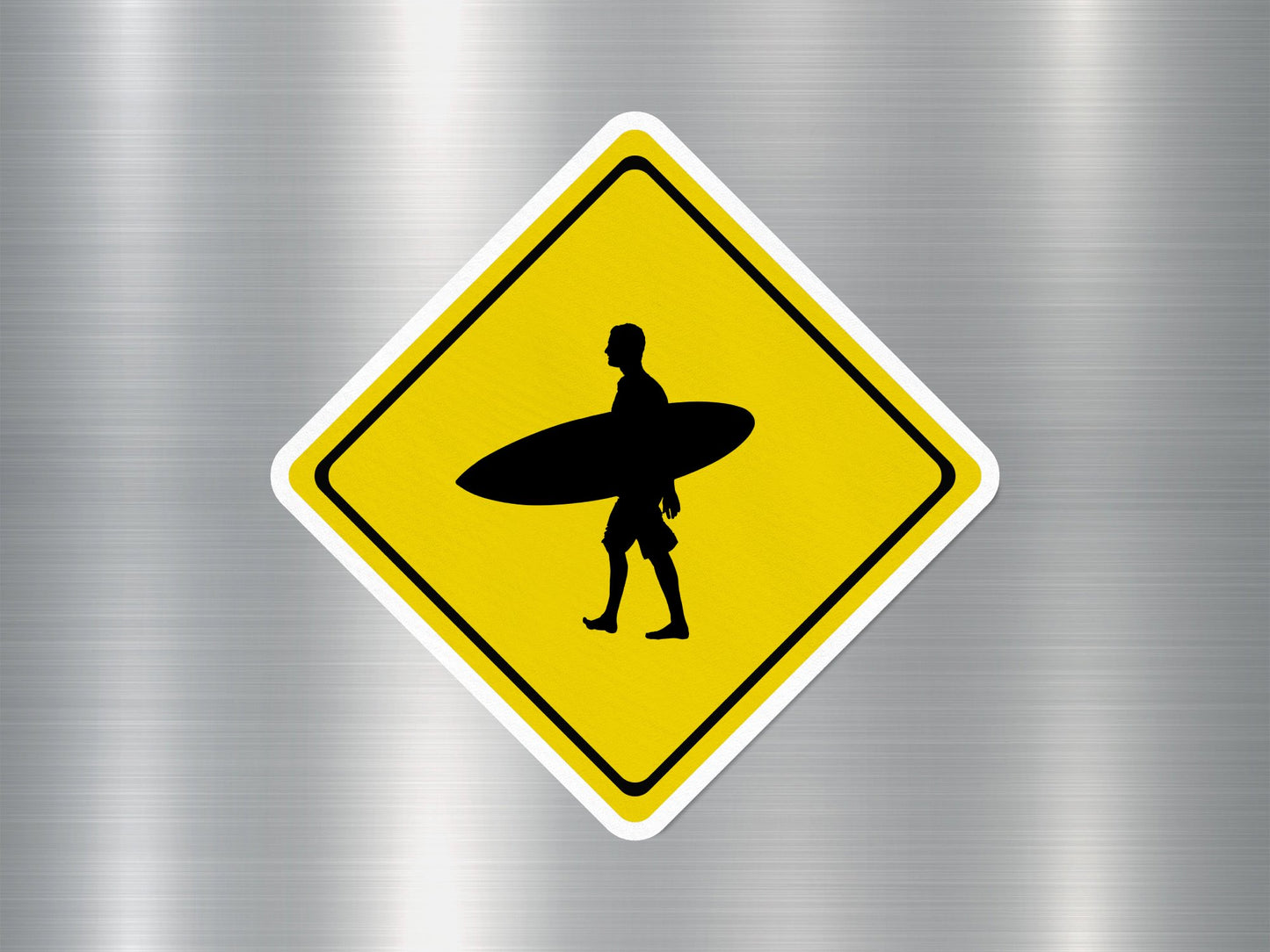 Wholesale Surfer Crossing Road Funny Sign Sticker