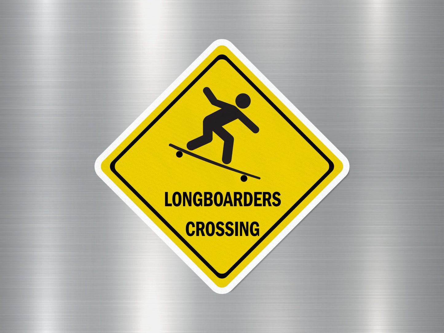 Wholesale Longboarder Crossing Funny Sign Sticker