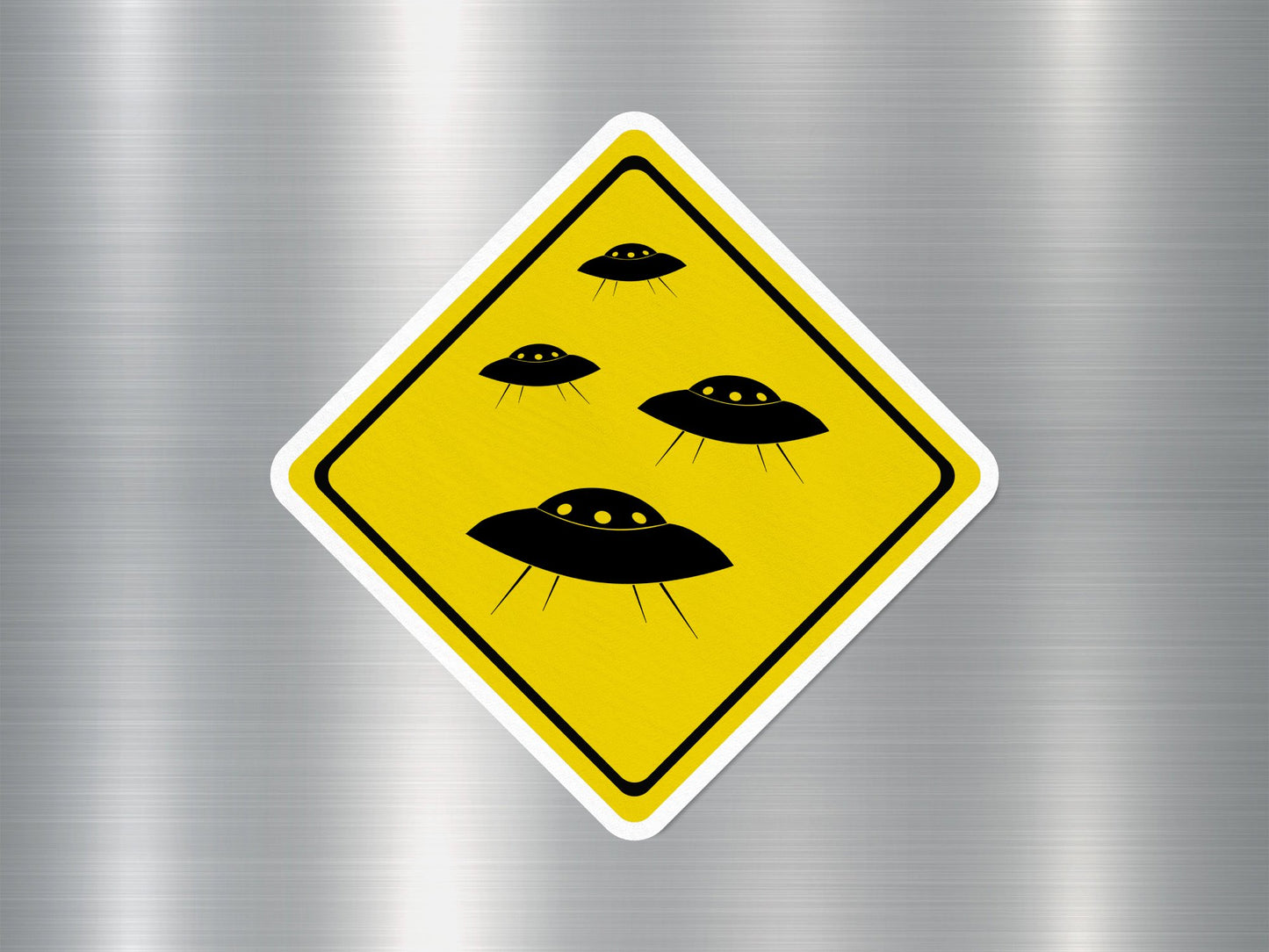 Wholesale Alien And UFO Warning Funny Sign Sticker