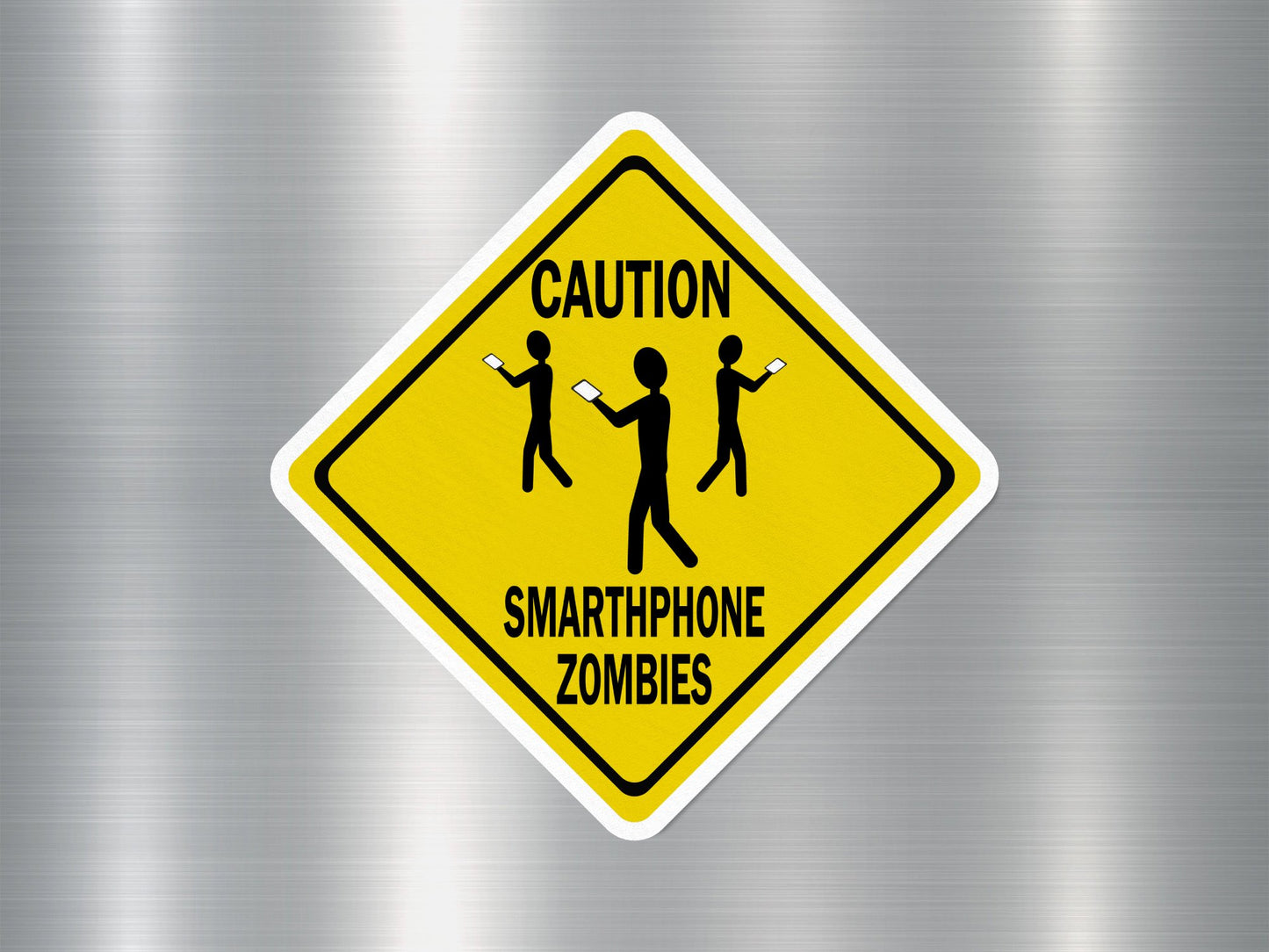 Wholesale Caution Smartphone Zombie Funny Sign Sticker
