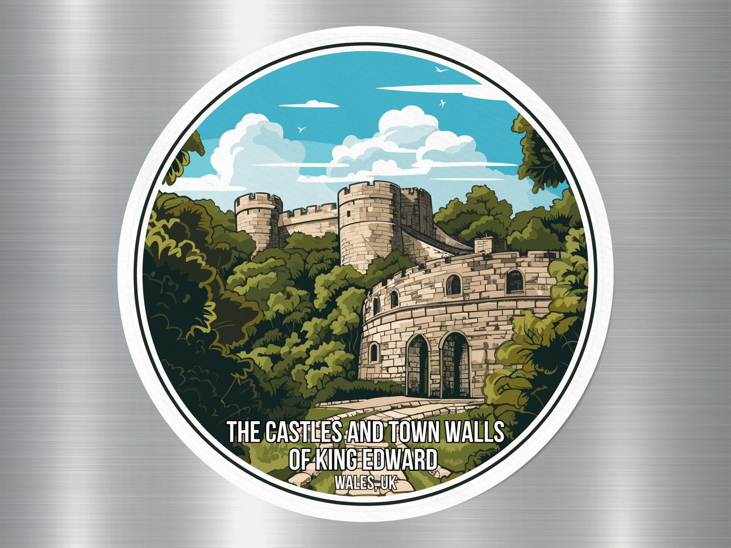 Wholesale The Castles & Town Walls of King Edward UK National Park Sticker