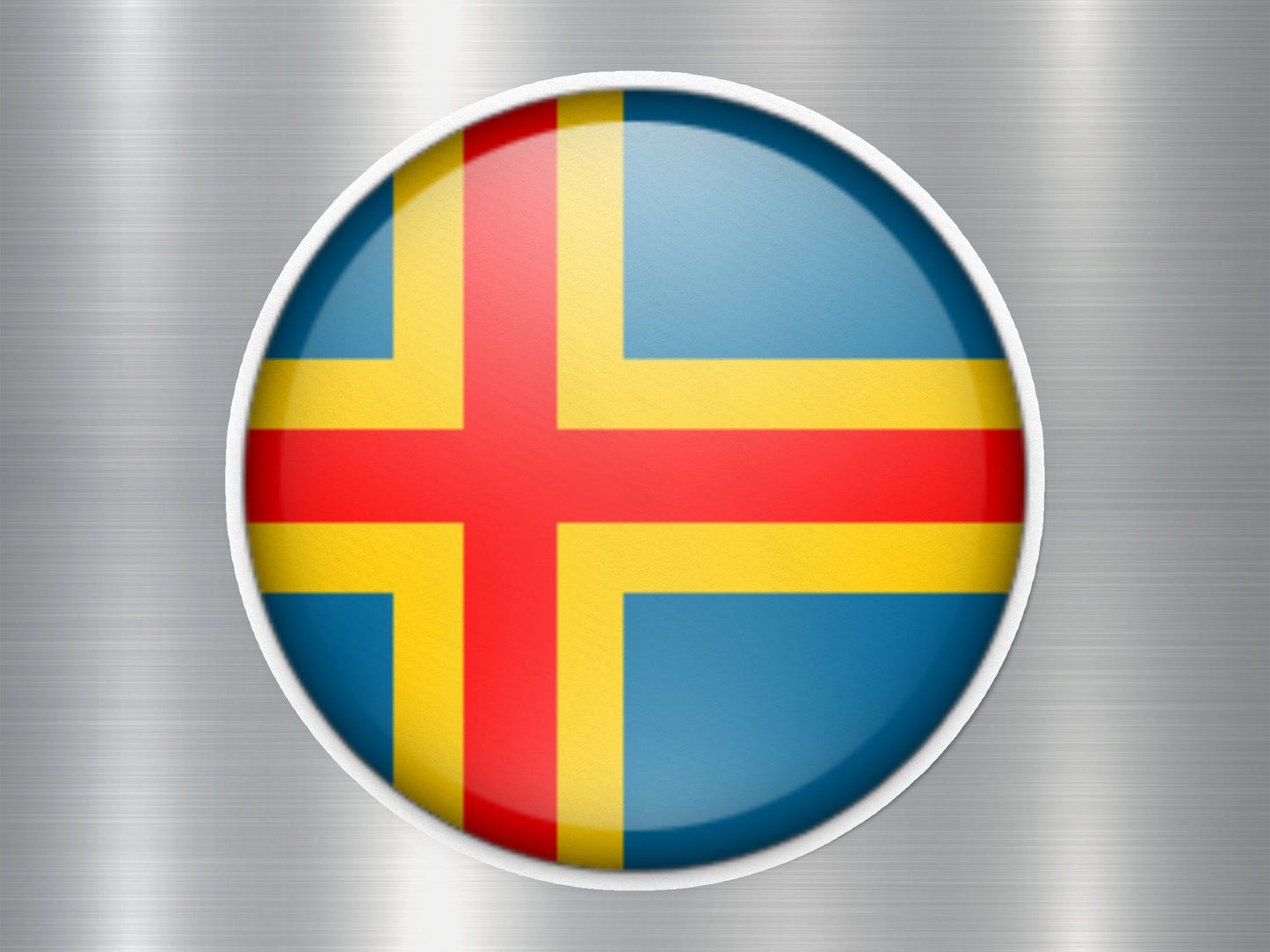 Wholesale Aland Islands Button Flag Sticker