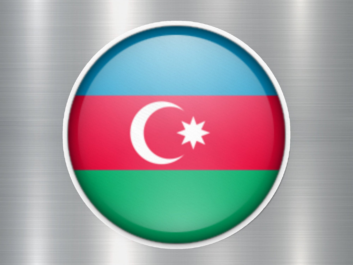 Wholesale Azerbaijan Button Flag Sticker
