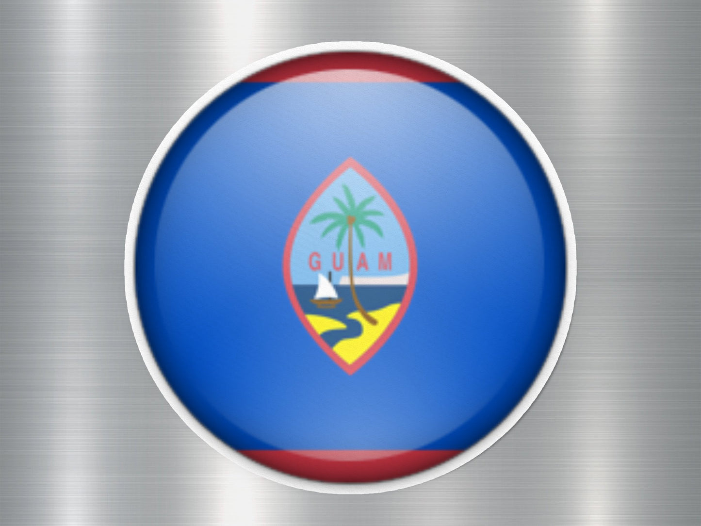Wholesale Guam Button Flag Sticker