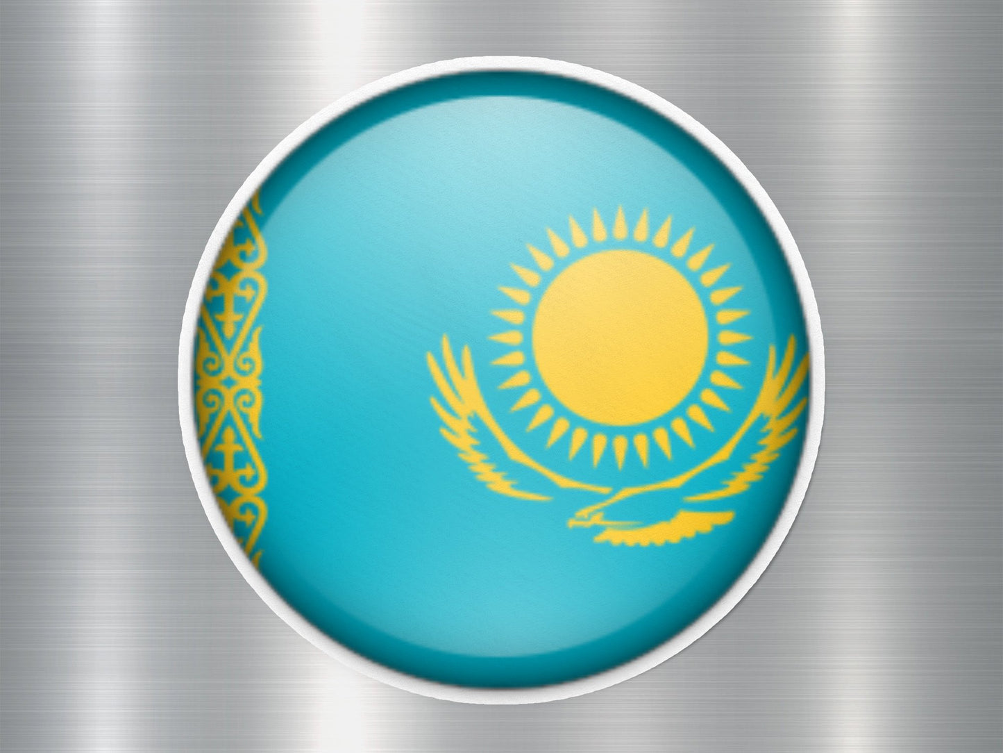Kazakhstan Button Flag Sticker